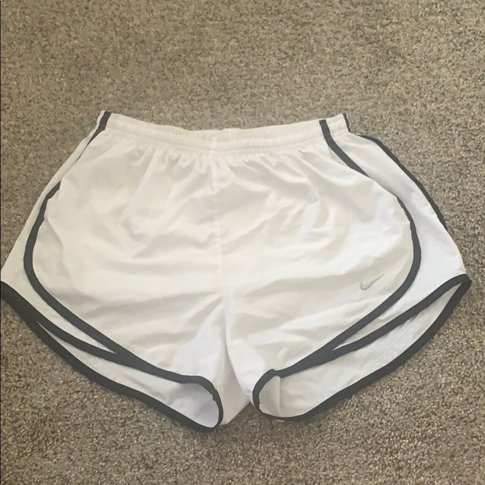 White nike running shorts